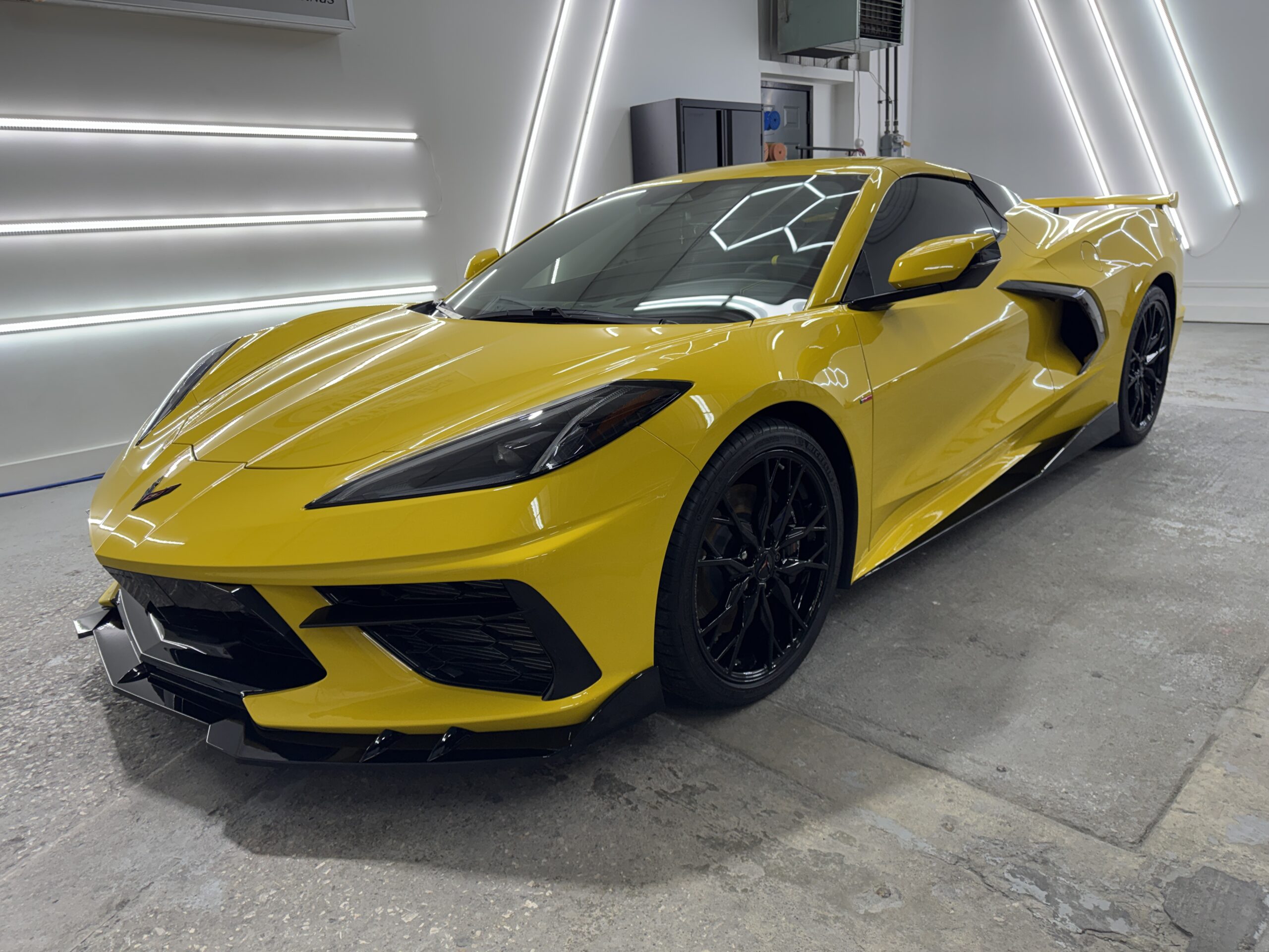 2025-chevrolet-corvette-stingray-yellow-ceramic-coating-leamington-ontario
